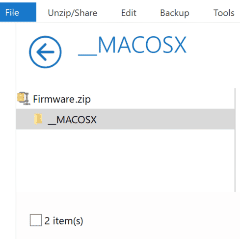How a hidden MacOS file appears inside a ZIP file on Windows